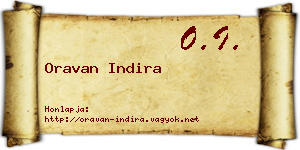Oravan Indira névjegykártya
